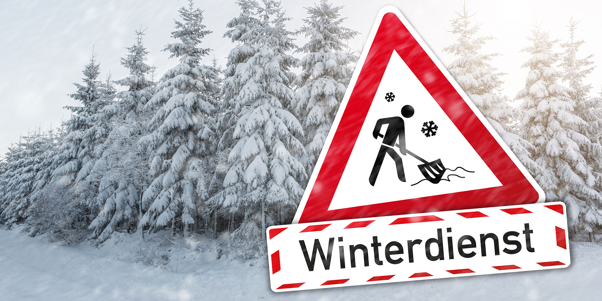 Winterdienst-Ratgeber - Verkehrsschild Schnee räumen Winterdienst